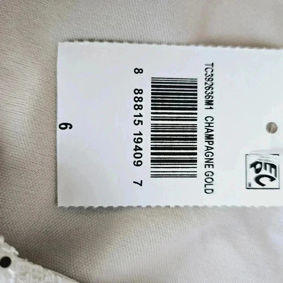 Long Lace Dress with Sequins Ivory Cream Beige Stretch Side Split - Picture 7 of 8